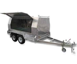The 10 x 5 Tandem Tradesman with one side door open
